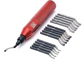 AFA Tooling - Deburring Tool Kit with 16 HSS Blades (6 BS1010, 5 BK3010, 5BS1018) For Multi Use Application | Edge Burr Removal for Copper Pipes, 3D Printing Plastics, Resin Art, and Metal Work