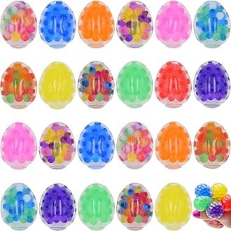 24 Pack Mini Easter Eggs Squeeze Toys Stress Balls Squishy Toys for Kids Boys Girls Easter Egg Hunt Easter Basket Stuffers Egg Fillers Party Favors Gifts