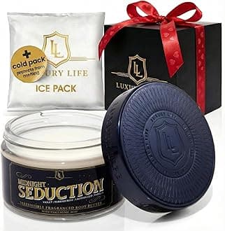 - LUXURY LIFE Bed Butter - Scented, Luxurious Body Butter With All-Natural Hyaluronic Acid For Soft, Glowing, Hydrated Skin For Men & Women - Suitable For All Skin Types (Midnight Seduction, 5 oz)