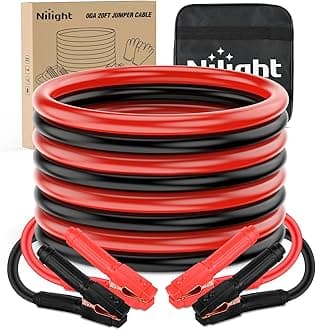 Nilight Jumper Cables for Car Battery 0 Gauge 20 FT Booster Cable Heavy Duty 1000 A CCA with Carrying Bag Jump Start Emergency Kit Pickup Truck RV Vans SUV