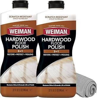Weiman Wood Floor Polish and Restorer 32 Oz 3PC Bundle - High-Traffic Hardwood Floor, Natural Shine, Removes Scratches, Leaves Protective Layer