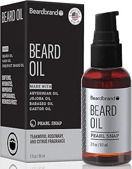 Beard Oil for Men with Jojoba & Vitamin E – Softens Stubble, Conditions Skin & Promotes Beard Growth | Teakwood, Rosemary, & Citrus Scent | 2 fl oz