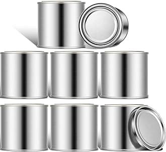 Hotop Empty Metal Paint Cans with Lids Paint Storage Containers Tiny Empty Unlined Pint Paint Pails (8 Pack,12 Pint)