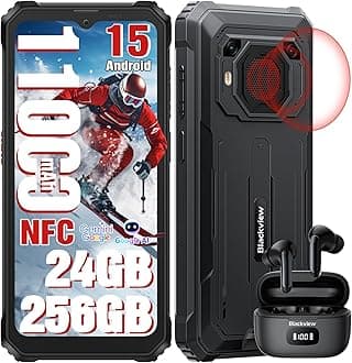 Blackview BV6200Plus Rugged Phone Android 15, 98dB Super Speaker 11000mAh, 24GB+256GB/2TB Rugged Smartphone Unlocked, 6.56" HD+ 90Hz Waterproof Phone 2025 NFC/Fingerprint/GPS/T-moblie/IP69K/3 Slots