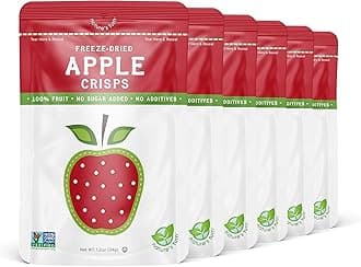 Nature's Turn Freeze-Dried Fruit Crisps – Healthy, Gluten-Free, Plant-Based, Crispy & Delicious Snack – Ideal for Cereal, & School On-the-Go Snacks – Apple, 6 Bags (1.2 oz Each)