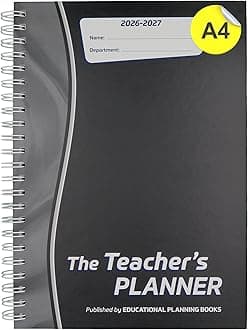 The Teachers Planner 2026-2027 for Secondary School – A4 – Eight Period Day – Page-a-Day & Undated, with Dedicated Pages for Year Planning, Exams, Marking and more (TP1-C)
