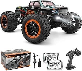 RC Cars 16889, 1:16 Remote Control Car for Adults, High-Speed 36km/h RC Trucks RTR RC Crawler 2.4G All Terrain Waterproof Off-Road Vehicle with 2 Batteries Gifts for Kids, Boys 8+
