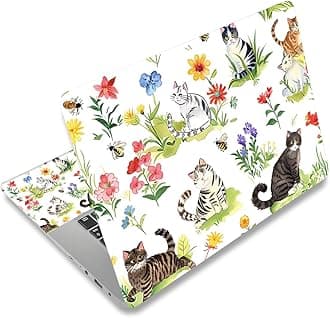 Laptop Skin Sticker 12.1 13 13.3 14 15 15.6 Inches Netbook Sticker Decal Reusable Universal Notebook PC Art Personalized Protector by AORTDES (AD-NEK-86 Garden Cat)