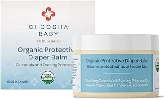 Shoosha Organic Diaper Balm (USDA-Certified Organic, for Sensitive Skin, Baby Diaper Rash Cream, Fragrance-Free, Hypoallergenic)