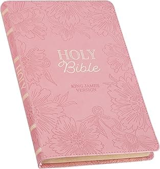 KJV Holy Bible, Gift Edition King James Version, Faux Leather Flexible Cover, Light Pink Floral