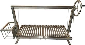 Argentinian Asado Charcoal BBQ Grill for Brick Outdoor DIY Kitchen (112cm With Ember Maker)