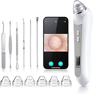 TTozka Blackhead Remover Vacuum, Black Head Remover for Face with Canera, Pore Vacuum for Men and Women, USB Interface Type Blackhead Remover Tools, Equipped with 6 Suction Heads and 3 Gears