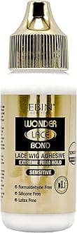 EBIN NEW YORK Wonder Lace Bond Lace Wig Glue for Sensitive Skin 1.15 Fl Oz Gentle, Hypoallergenic, Latex Free, Vegan, Waterproof, Quick Dry, Long Lasting Invisible Adhesive for Lace Front Wigs