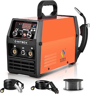 140A MIG Welder Gasless, 110V/220V Dual Voltage Flux Core Welder Flux MIG/Lift TIG/Stick 3 In 1 Synergy MIG Welding Machine With Torch Clamp and 0.8mm Flux Wire