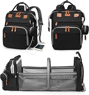 Baby Diaper Bags with Changing Station, Waterproof Diaper Bag Backpack for Moms Dads