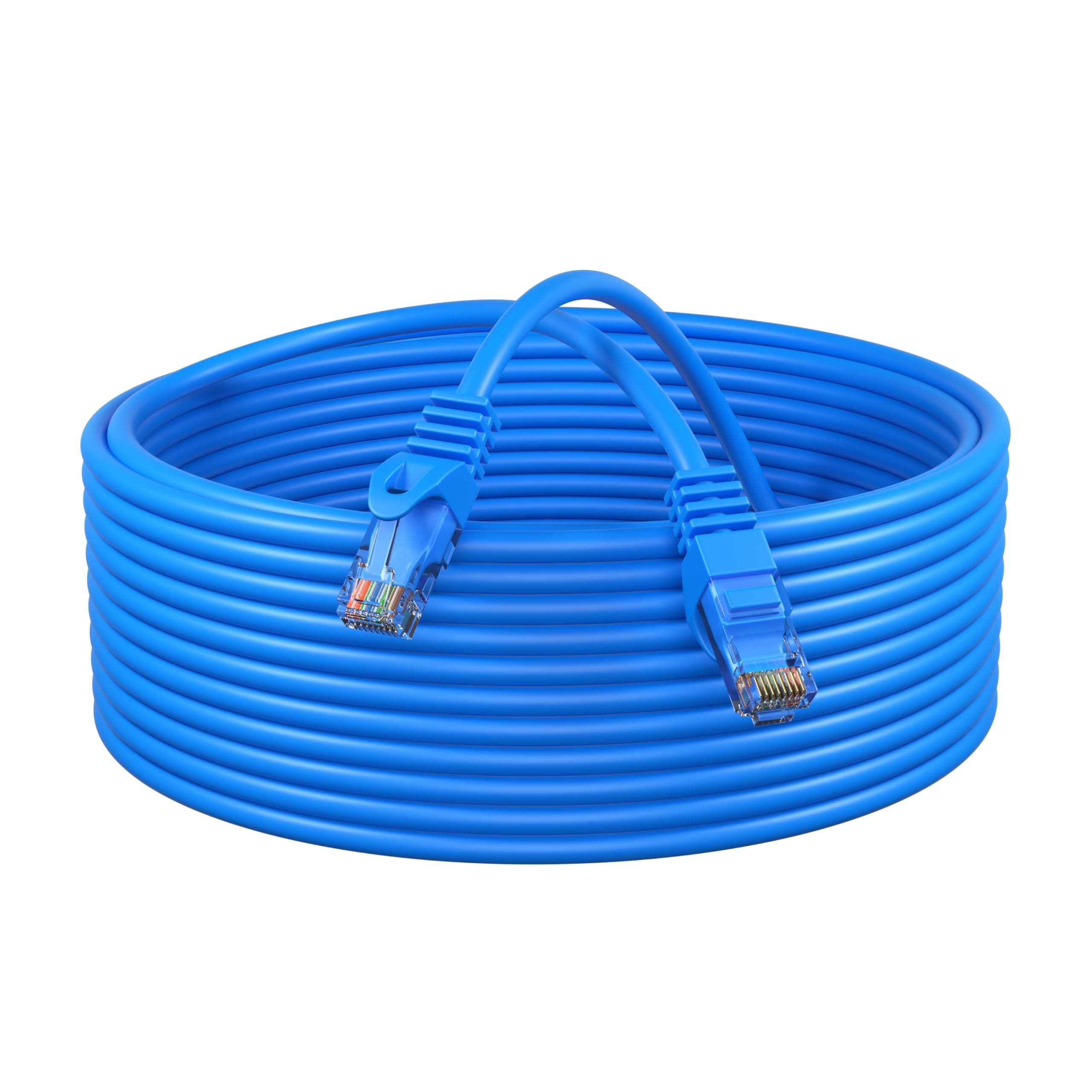 Cables Direct Online Cat5e 50FT Network Ethernet Patch Cable, 350Mhz Internet Wire, Backwards Compatible with Cat5, for PC, Modem, Router, Consoles for Home and Office, Blue