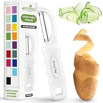 Premium Swivel Vegetable Peeler, Comfrotable Handle and Ultra Sharp Stainless Steel Blades - Perfect Kitchen Peeler For Veggie, Fruit, Potato, Carrot, Apple - White