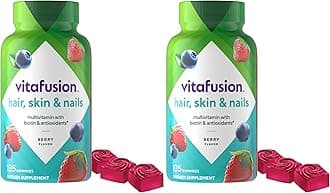 Vitafusion Gorgeous Hair/Skin & Nails Multivitamin Gummy Vitamins + Biotin & Antioxidant Vitamins C&E/Raspberry Flavor (45 Day Supply) America’s Number One Gummy Vitamin Brand, 135 Count (Pack of 2)