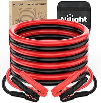 Nilight Jumper Cables for Car Battery 1 Gauge 25 FT Booster Cable Heavy Duty 900 A CCA with Carrying Bag Jump Start Emergency Kit Pickup Truck RV Vans SUV