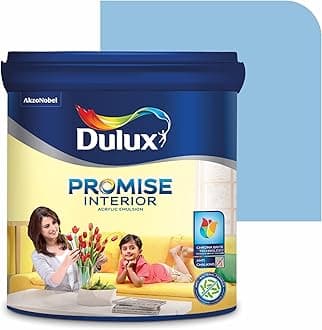 Dulux Promise Interior Emulsion Paint (4L, Blue Collar) | Wall paint with Chroma Brite Technology for brighter longer-lasting colors | Rich finish | Anti-chalk | Water-based | 3-year warranty