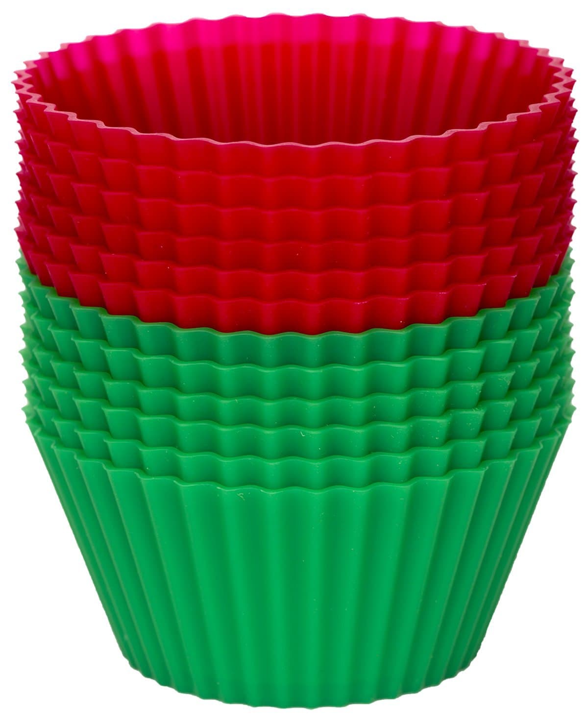 Pantry Elements Silicone Baking Cups - 12 Cupcake Liners / Candy Baking Molds in Storage Container