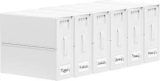 SheetCube Bed Sheet Organizers and Storage 6 Pack, Foldable Linen Closet Organizer with Window and Label, Bedding Folder Storage Box Container for Blanket, Duvet Cover Set, Bed Sheet Set - White