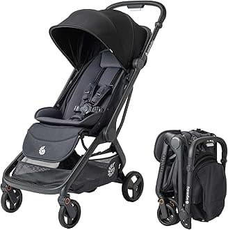 Ergobaby Metro 3 All in One Compact Baby Stroller, Lightweight Travel Stroller, Easy One-Hand Fold for Overhead Airplane Storage (Carries up to 50 lbs), Car Seat Compatible, Onyx Black