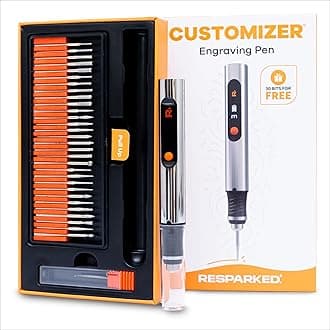 Resparked Customizer Engraving Pen (Formerly Culiau): Ultimate Cordless Portable Tool for Artists & DIYers - Engrave 50+ Surfaces - Beginner Friendly - Rechargeable - Free 30 Bits & Mastery Guide
