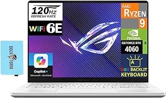 ROG Zephyrus G14 14.0" OLED Gaming Laptop (Ryzen 9 8945HS, RTX 4060, 16GB RAM, 1TB SSD, RGB Backlit Keyboard, WiFi 6E, Micro SD, Win11H) W/Dockztorm