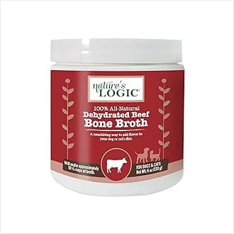 Dehydrated Bone Broth Powder - 100% Natural Dog & Cat Topper - Rich in Glucosamine & Chondroitin - Boosts Immune System - Gluten-Free, No Synthetic Ingredients - Beef, 6oz