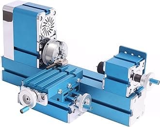 Mini Metal Lathe Machine 36W Motorized Metalworking DIY Tool Benchtop Woodworking for Hobby Science Education Modelmaking AC100V~240V 50/60HZ
