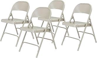 NPS 50 Series Metal All-Steel Folding Chair, Gray, 4/Pack (52/4)
