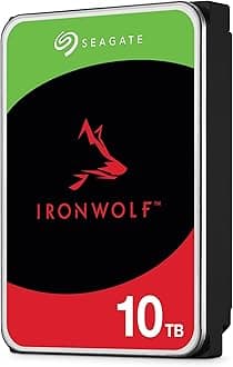 IronWolf, 10TB, NAS, Internal Hard Drive, CMR, 3.5 Inch, SATA, 6GB/s, 7.200 RPM, 256MB Cache, for RAID Network Attached Storage (ST10000VN000)