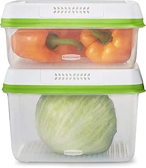 Rubbermaid FreshWorks Produce Saver, Large Produce Storage Containers, 4 Piece Set