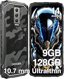 DOOGEE Blade 10 Rugged Smartphone, 10.7mm Thin Rugged Phone, Android 14, 6.56" HD+ 90Hz IPS Screen, Octa-Core,9GB+128GB/2TF, 5150mAh Battery,16MP Camera, IP68/IP69K/Dual 4G SIM/Face ID/GPS/OTG(Gray)