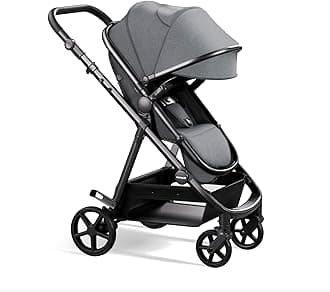 Mompush Baby Stroller, Convertible 2-in-1, Infant Car Seat Compatible, Includes Adapter - Sturdy Full-Size Infant Stroller for Family Adventures