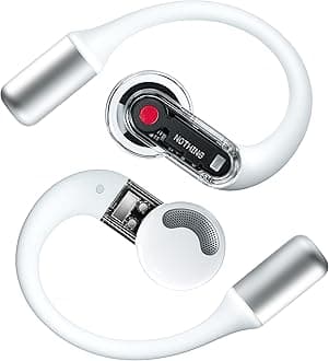 Nothing Ear (Open) Open-Ear Headphones, Earbuds with Earhooks, BT 5.3, Clear Voice Technology with 2 Mics, Fast Charging, Compatible with iPhone & Android White