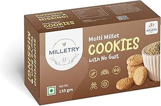 Milletry Multi Millet Cookies | Pearl, Ragi, Kodo & Jaggery | High Fiber, High Protein, No Maida, Guilt Free | 135gm
