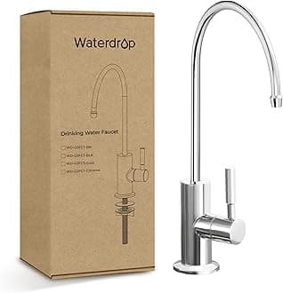 Waterdrop G2FCT-Chrome Drinking Water Faucet, Reverse Osmosis Faucet, Water Filter Faucet for Kitchen Bar Sink, Single Handle, Easy to Install, Lead-Free, Stainless Steel, Polished Chrome