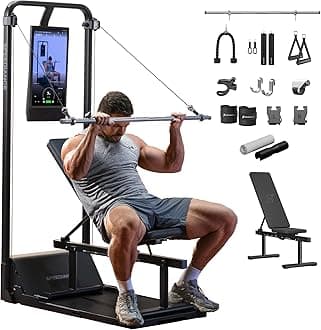 Smart Home Gym, Multi-Functional Gym Machine for Full Body Strength Training, All-in-one Gym Equipment, Digital Weight System, Workout Station, Squat Rack, Gym Monster 2