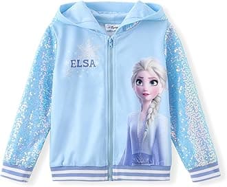 Disney Frozen Elsa Stitch Minnie Mouse Toddler Girl Jacket Sequin Zipper Hoodie Sweatshirt Coat Birthday Clothes 3-13 Years