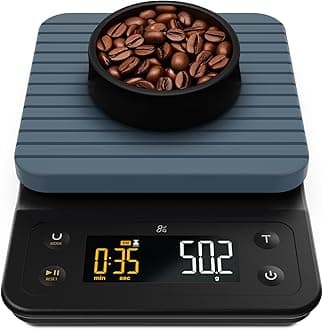 Greater Goods Coffee Scale with Timer – 0.1g Precision Digital Coffee & Espresso Scale for Pour-Over, Coffee Bean Weighing, Barista Brewing, Waterproof Cover, 3kg Capacity (Stone Blue)