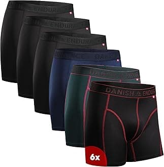 6 Pack Sports Boxer Briefs, Dry Fit, Pouch Support for Men