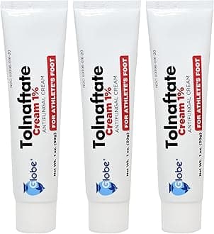 Globe Tolnaftate 1%, 1 Oz Antifungal Treatment, Proven Clinically Effective on Most Athlete’s Foot and Ringworm (3 Pack)