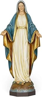 BC Catholic Our Lady of Grace Statue, Virgin Mary Figure for Altar, Religious Gfit to Mom, Catholic Statue Home Decor, 10.8 inch H, Hand Painted by Buildclassic (Elegant)