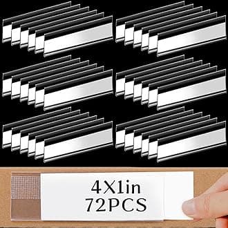 72 Pieces Clear Plastic Adhesive Shelf Tag & Price Label Holders for Supermarket, School, Library, Mailbox & Storage Bins(4 x 1 Inch)