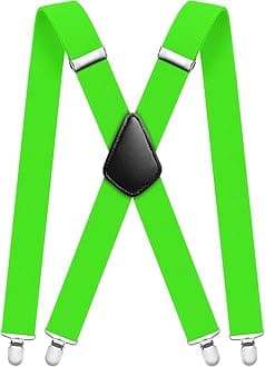 Mens Braces, Mens Suspenders with Strong Metal Clips, 3.5cm Wide Heavy Duty Suspenders for Men Women Business Wedding Casual