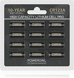 CR123A 3V Lithium Battery 12 Count, High Capacity 123A 123 C123 Batteries, Long-Lasting Power