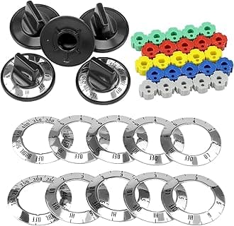 Fetechmate Universal Range Knob Kit KN002 RKE Universal Stove Knob Compatible with Universal Electric Gas Stove -Replacement for RK103 MA-XP6 AP5641247 TJKN002&RK103