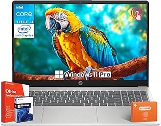 HP 15.6" Touchscreen Laptop for Student & Business, Microsoft Office Lifetime License, Intel 12th Gen Core i3-1215U, 64 GB RAM, 1 TB SSD, Intel UHD Graphics, Fast Charge, HD Camera, Windows 11 Pro